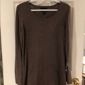 Cynthia Rocket Brown Sweater Dress w/ Front Pocket